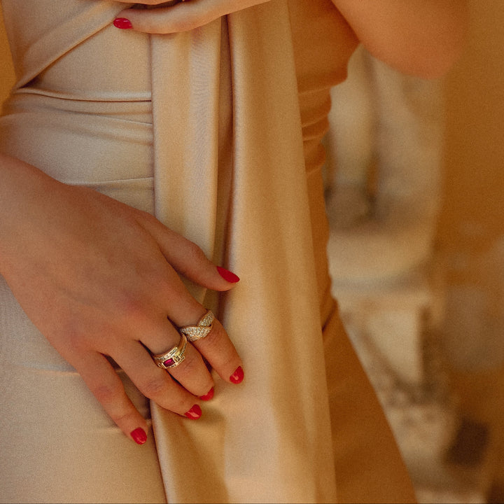 Bague or jaune et diamants années 2000 Occasion Seconde Main Luxe