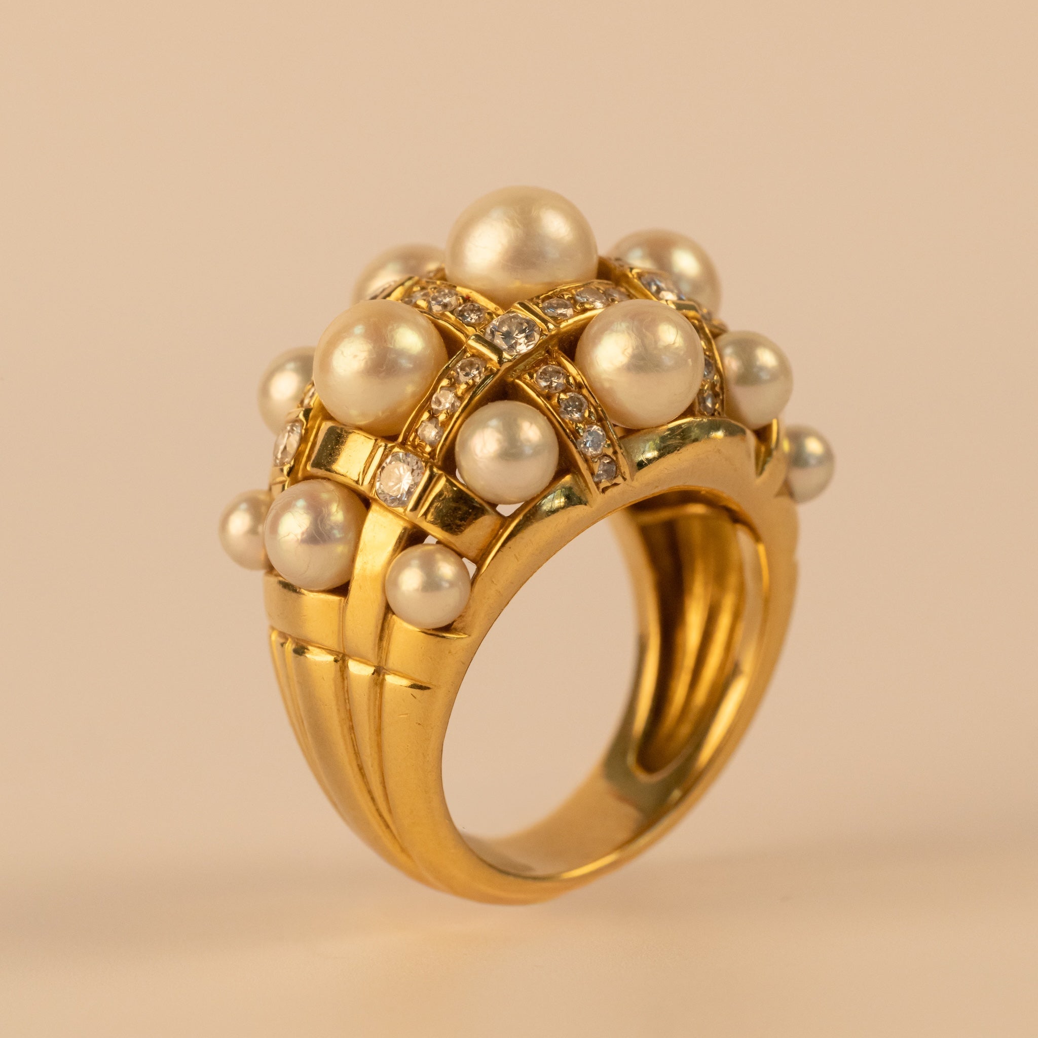 Bague Baroque Perles & Diamants