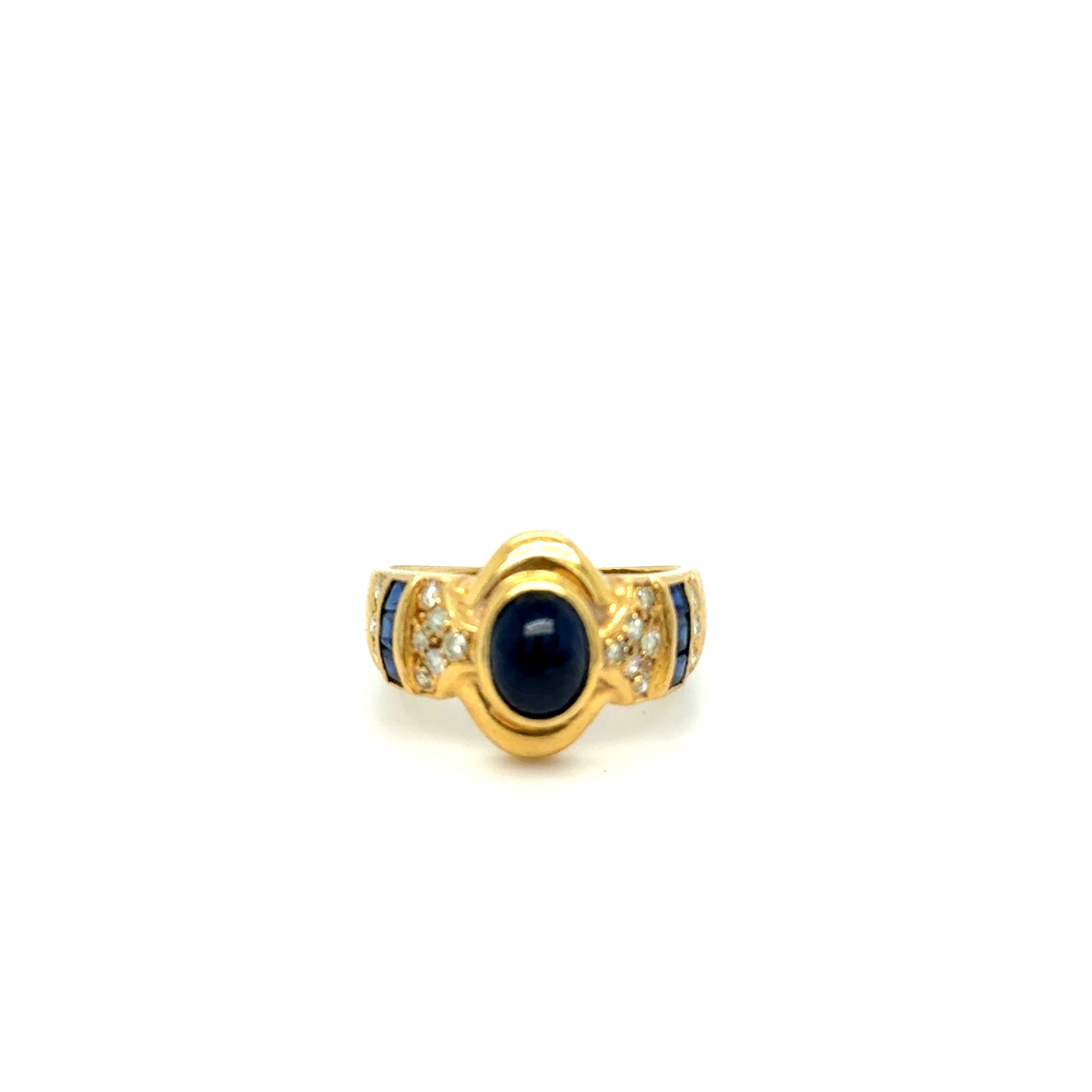 bague or jaune et saphir occasion