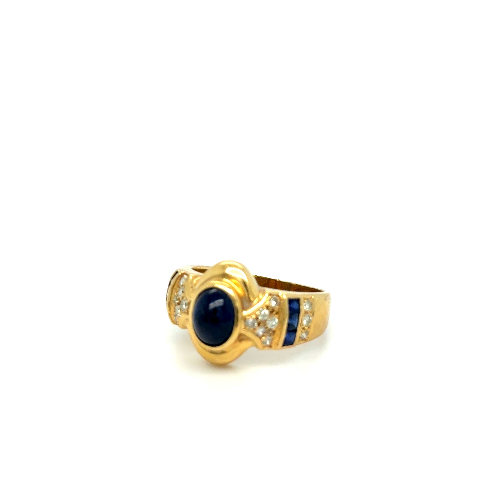bague or jaune et saphir occasion