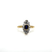 Bague or jaune sertie d'un saphir cabochon Occasion Seconde Main