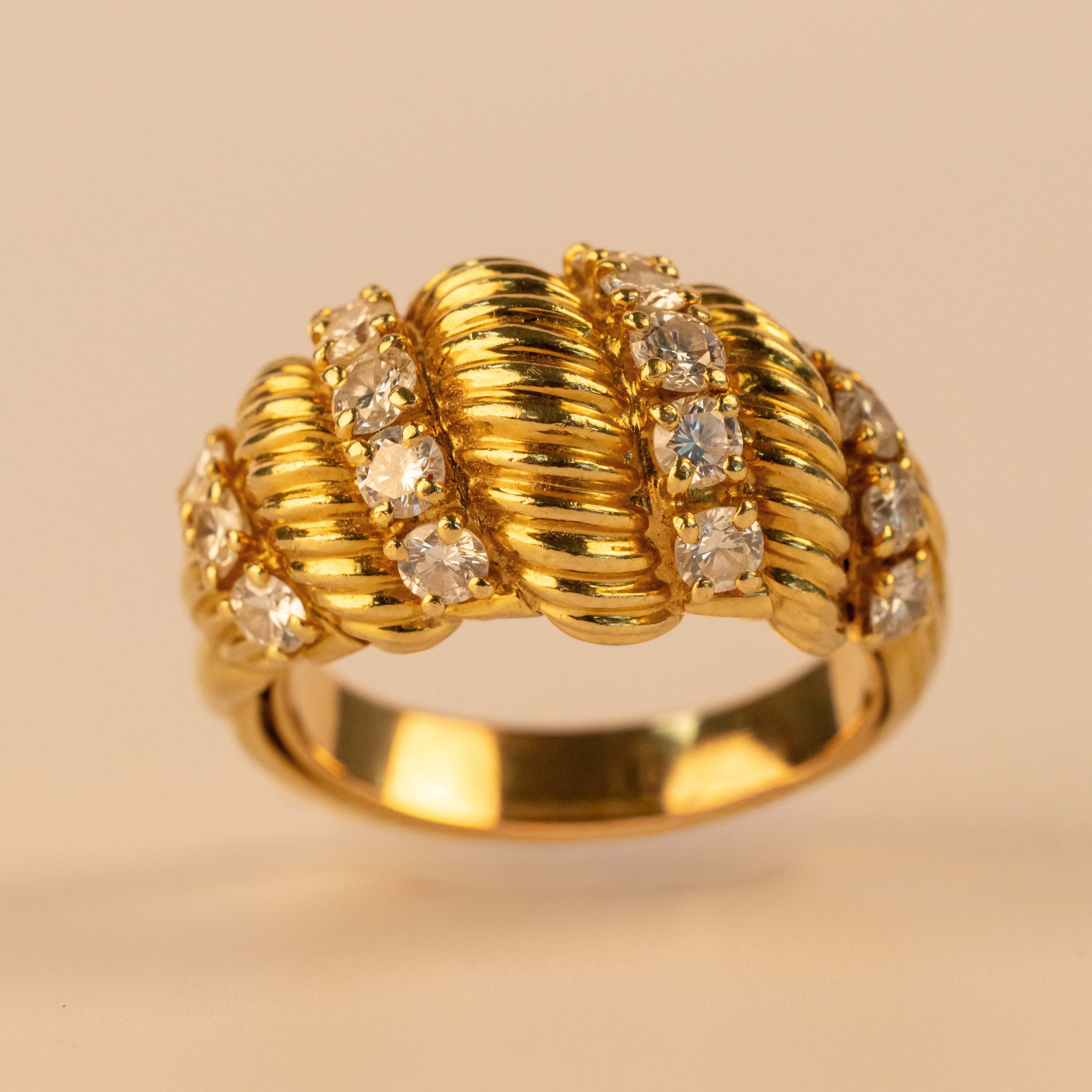 Bague FRED Or Jaune Diamants Vintage - Joaillerie Française