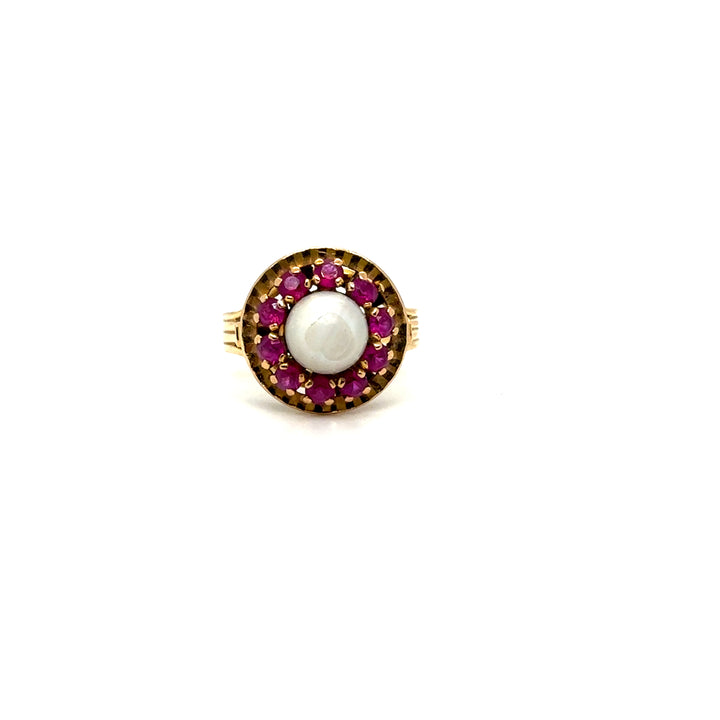 Bague perle et rubis vintage Occasion Seconde Main Bijou Luxe