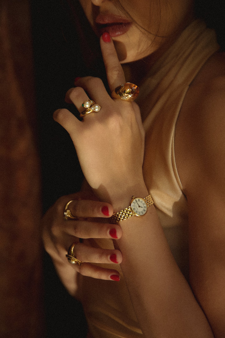 Bague vintage Toi & Moi avec perles et diamants Occasion Seconde Main