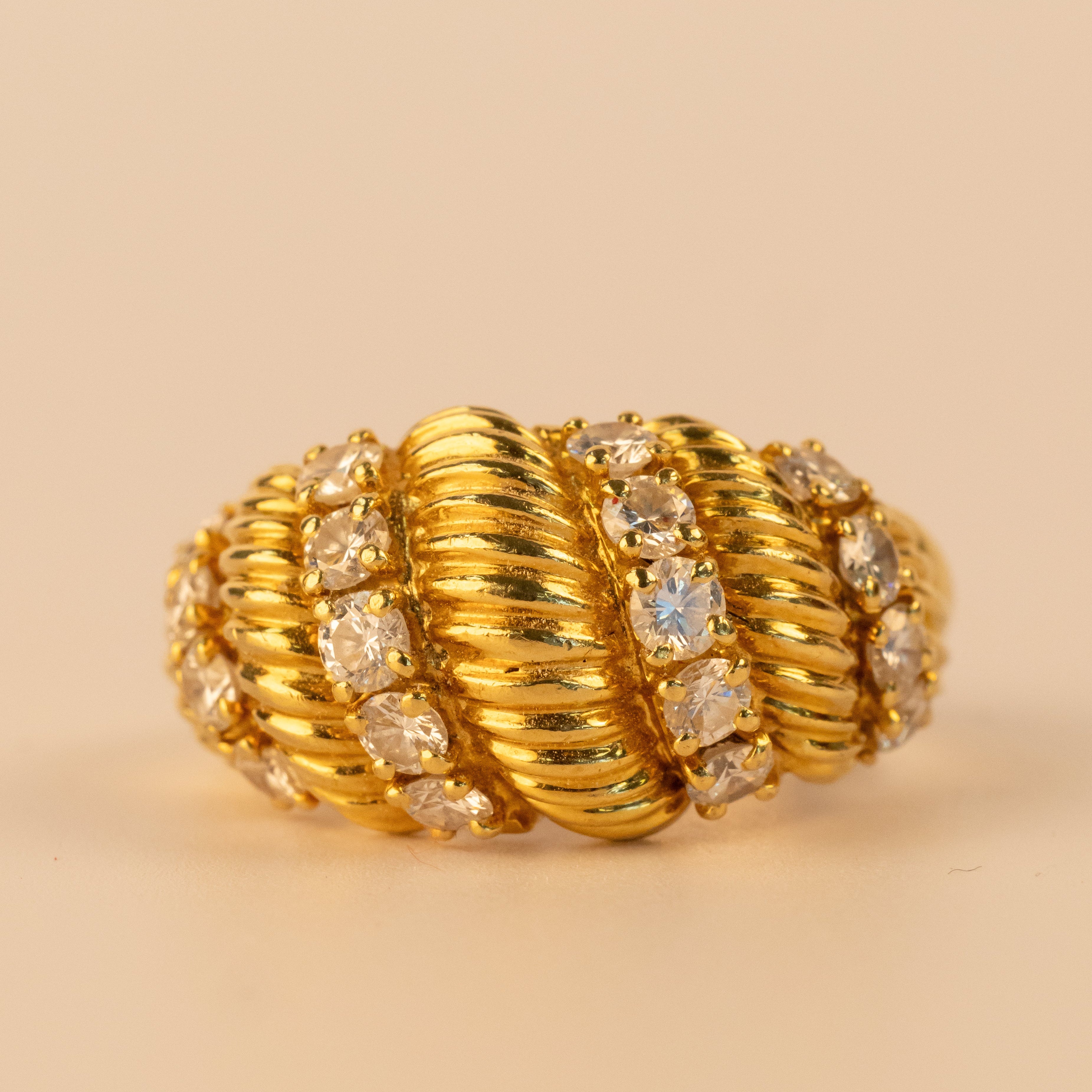 Bague FRED Or Jaune Diamants Vintage - Joaillerie Française