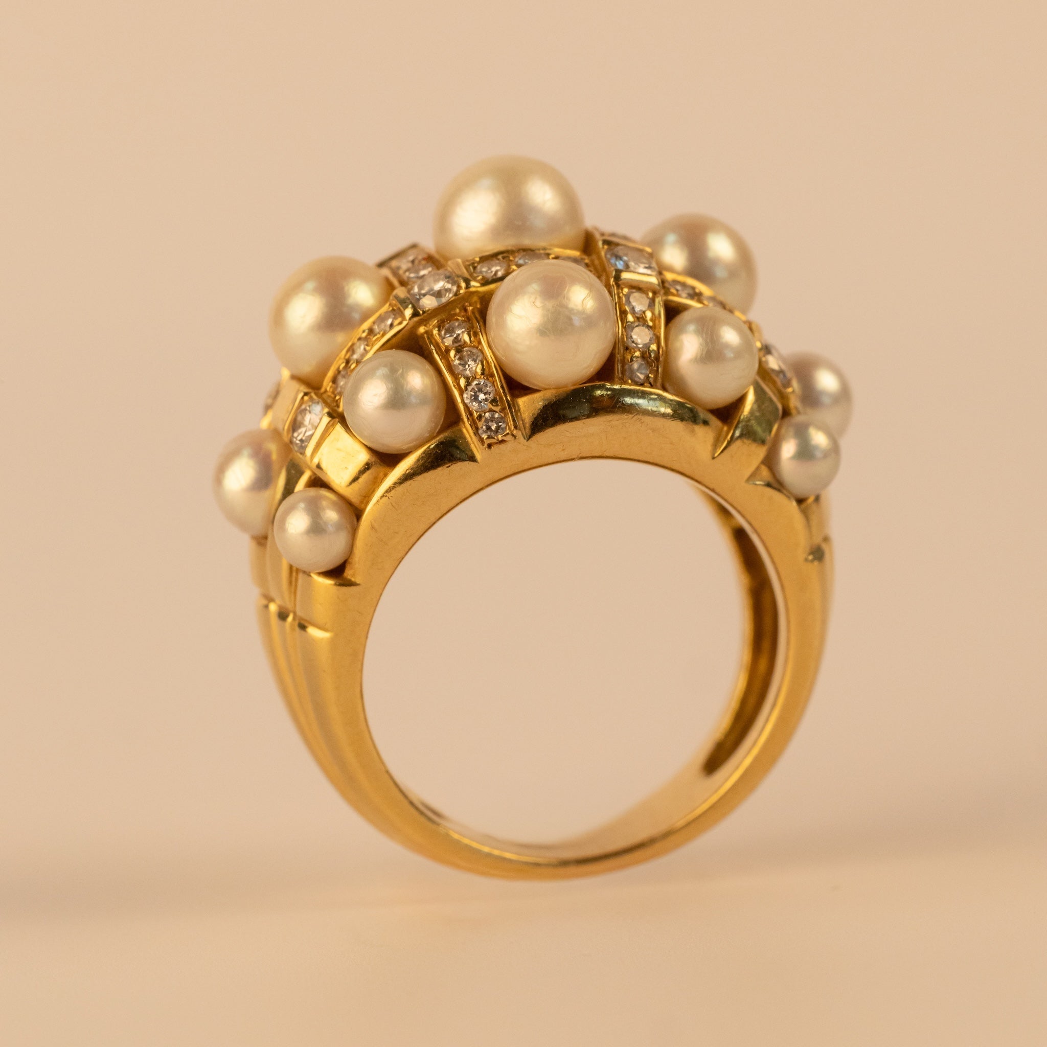 Bague Baroque Perles & Diamants