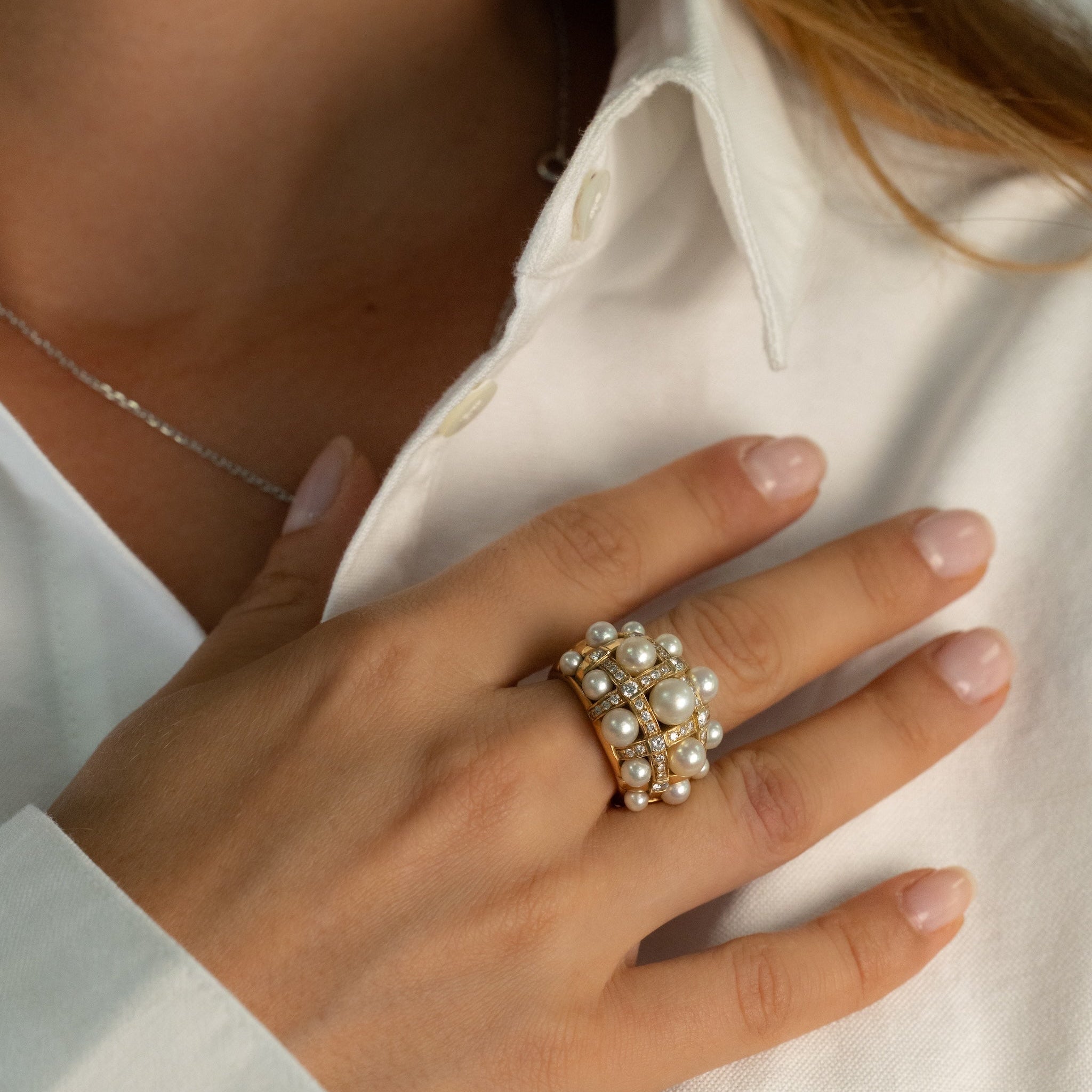 Bague Baroque Perles & Diamants