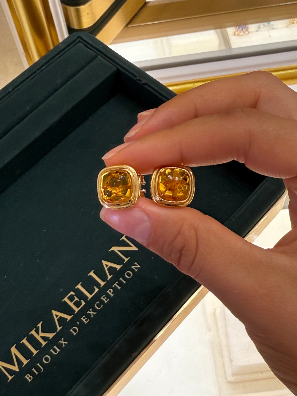 Boucles d'oreilles ambre Occasion Seconde Main Luxe Bijou Femme