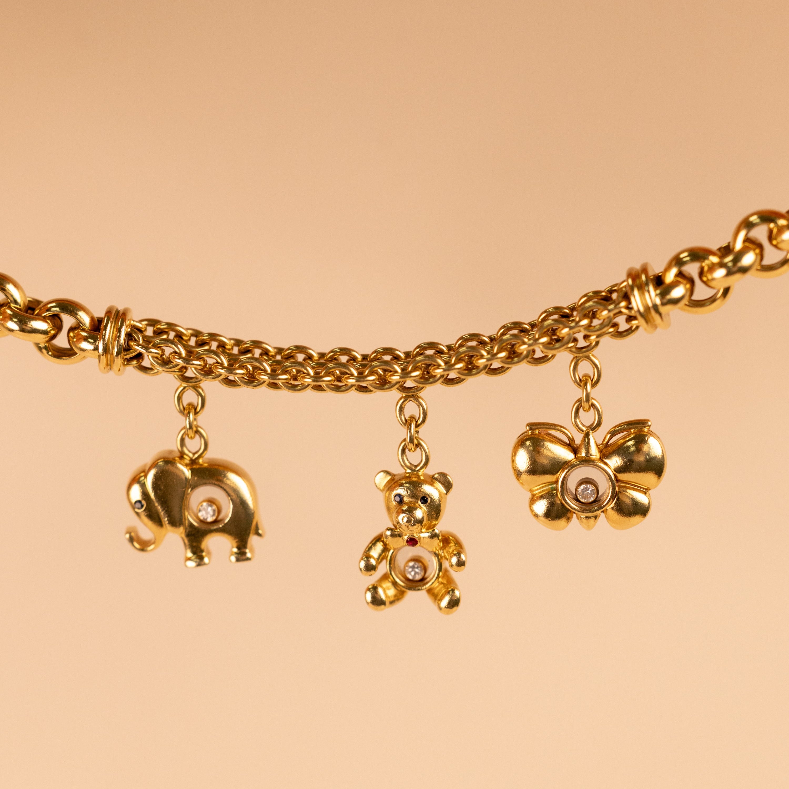 Bracelet Maille Chopard Happy Diamonds Orné de Charms