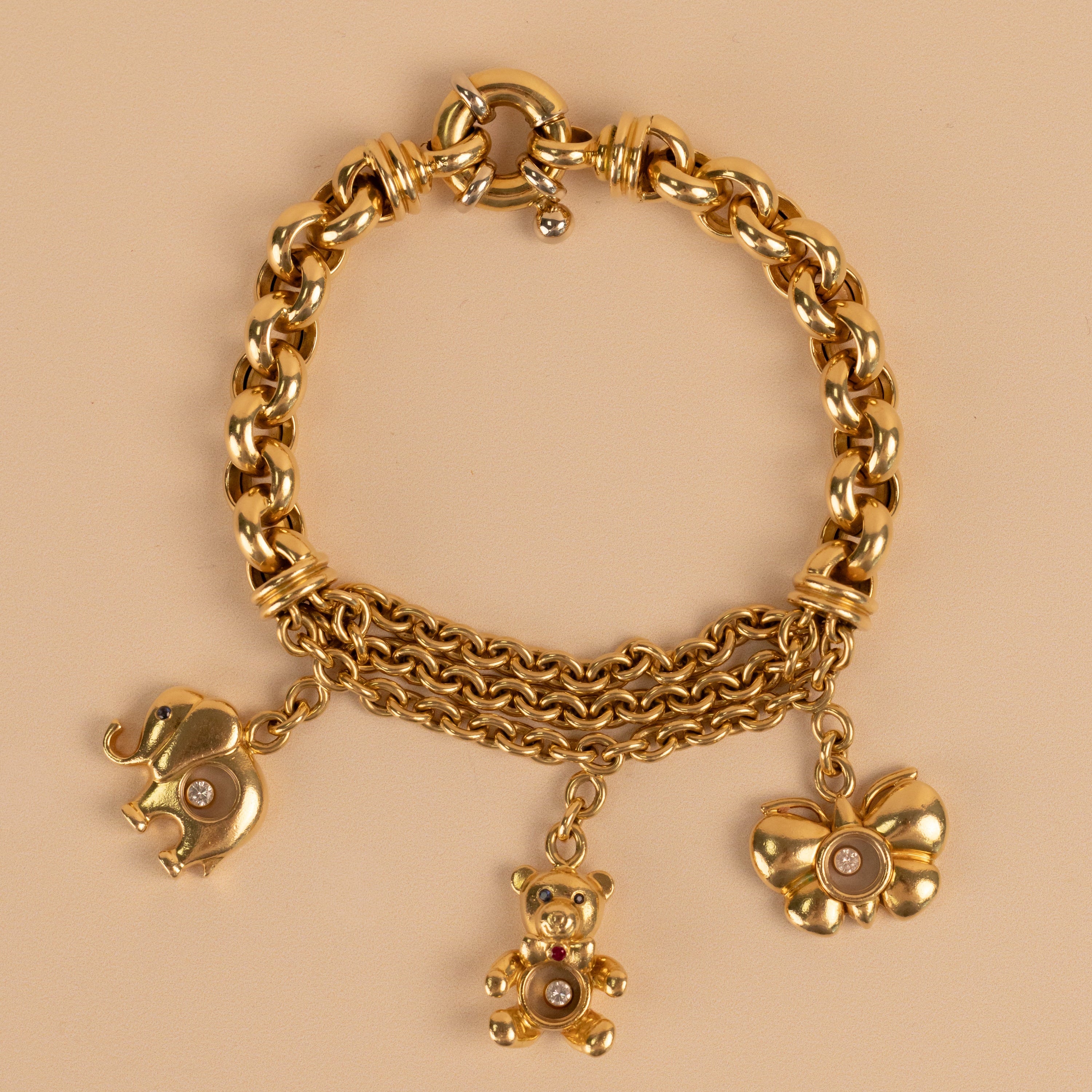 Bracelet Maille Chopard Happy Diamonds Orné de Charms