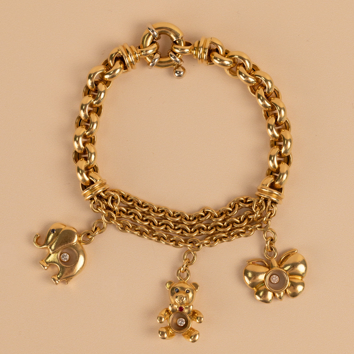 Bracelet Maille Chopard Happy Diamonds Orné de Charms