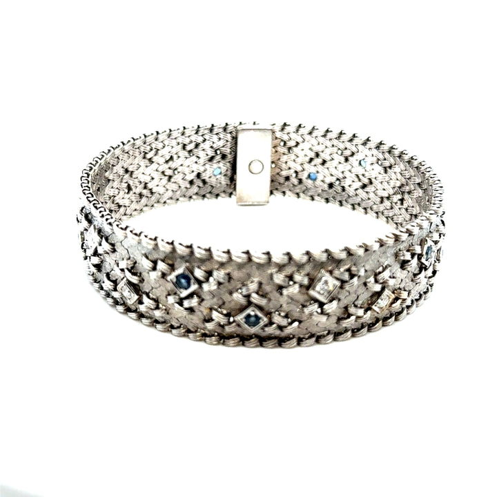 Bracelet Or Blanc Diamant Saphir Occasion Seconde Main Luxe