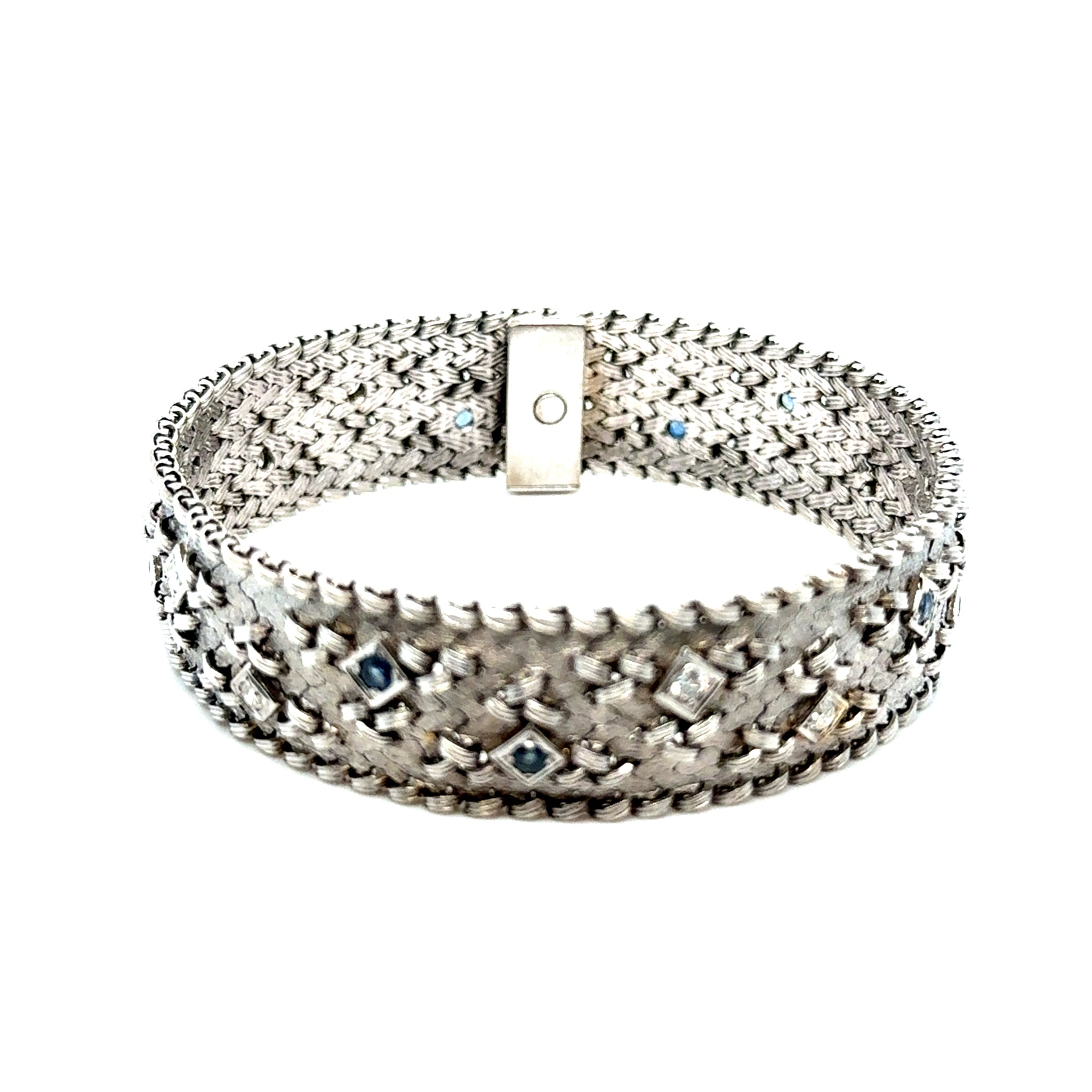 Bracelet Or Blanc Diamant Saphir Occasion Seconde Main
