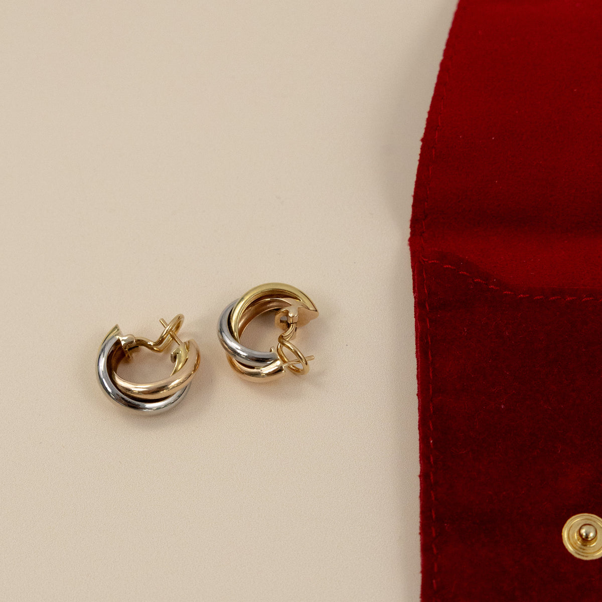 Boucles d'oreilles Cartier Trinity - Créoles trois ors