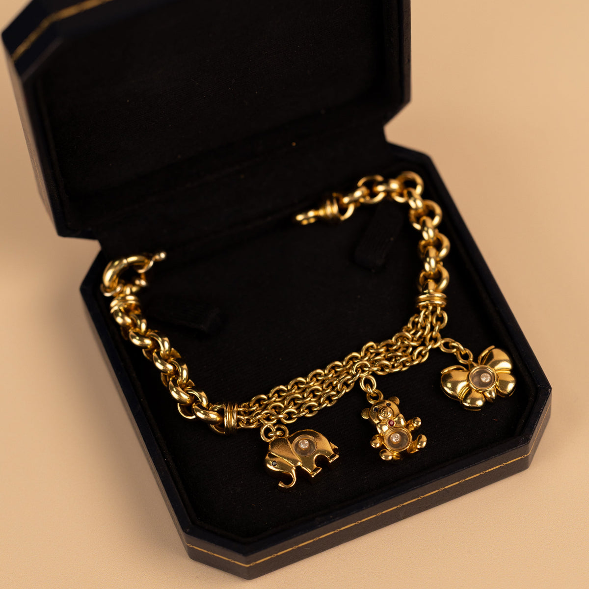 Bracelet Maille Chopard Happy Diamonds Orné de Charms