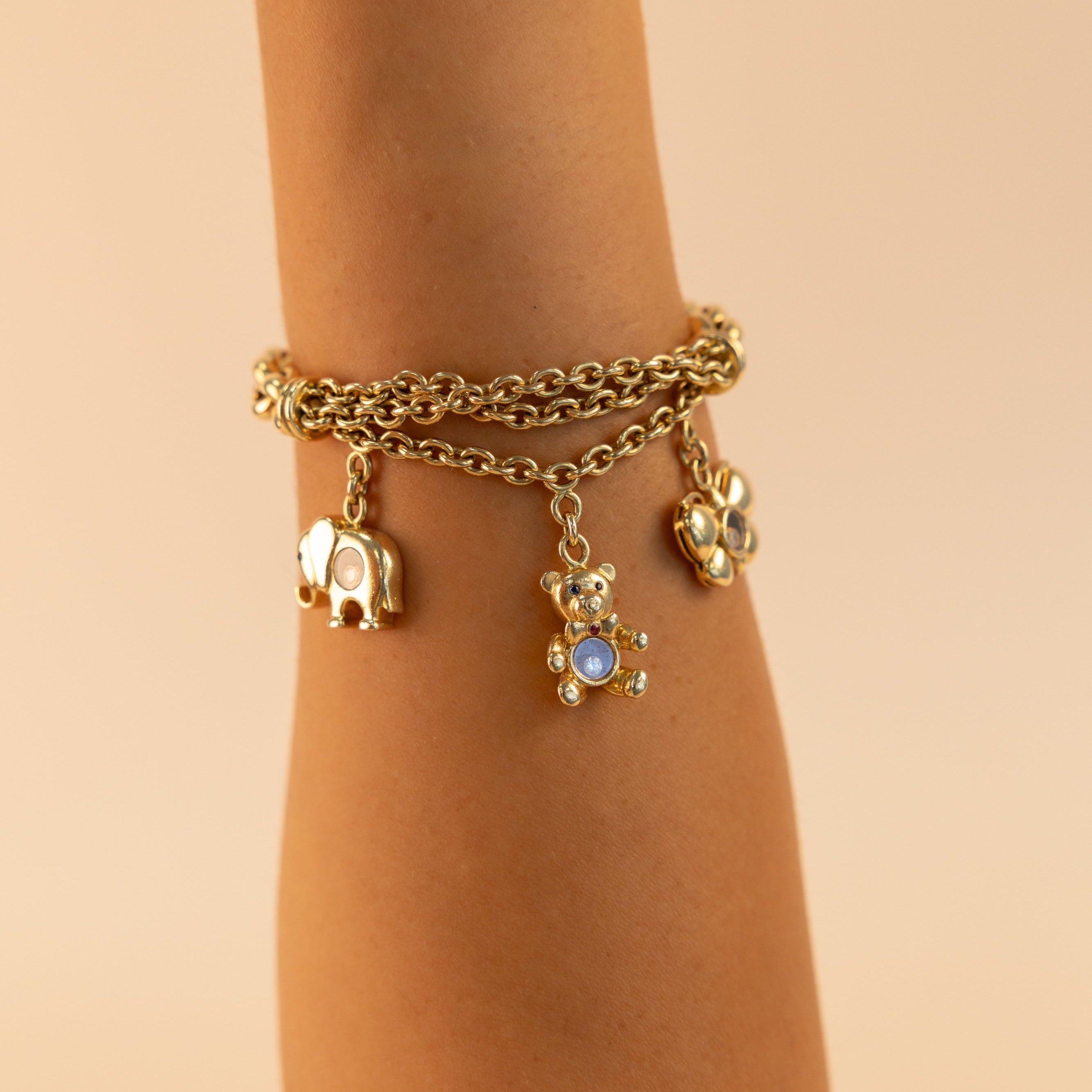 Bracelet Maille Chopard Happy Diamonds Orné de Charms