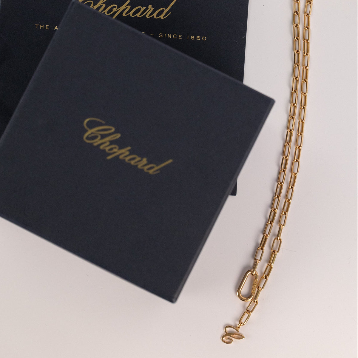 Collier Chopard en or jaune 18 carats, maille rectangulaire