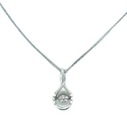 Collier moderne or blanc 18K serti diamants taille brillant Occasion