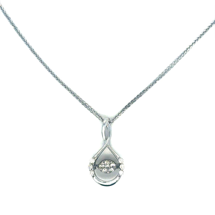 Collier moderne or blanc 18K serti diamants taille brillant Occasion