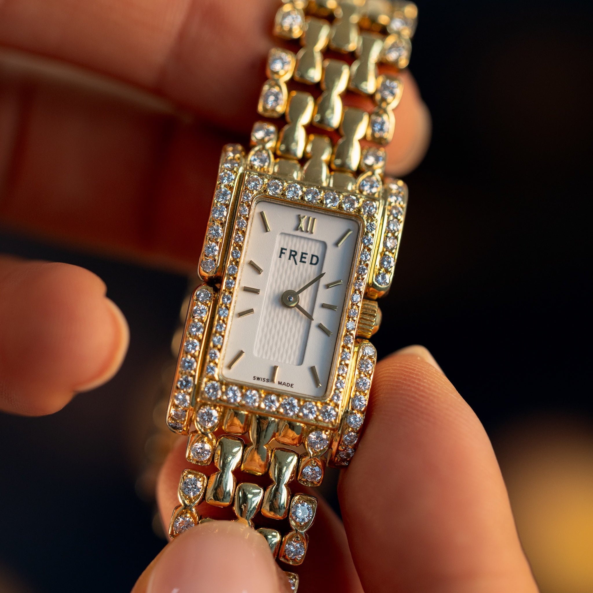 Montre Fred Vintage 1980 – Or et Diamants