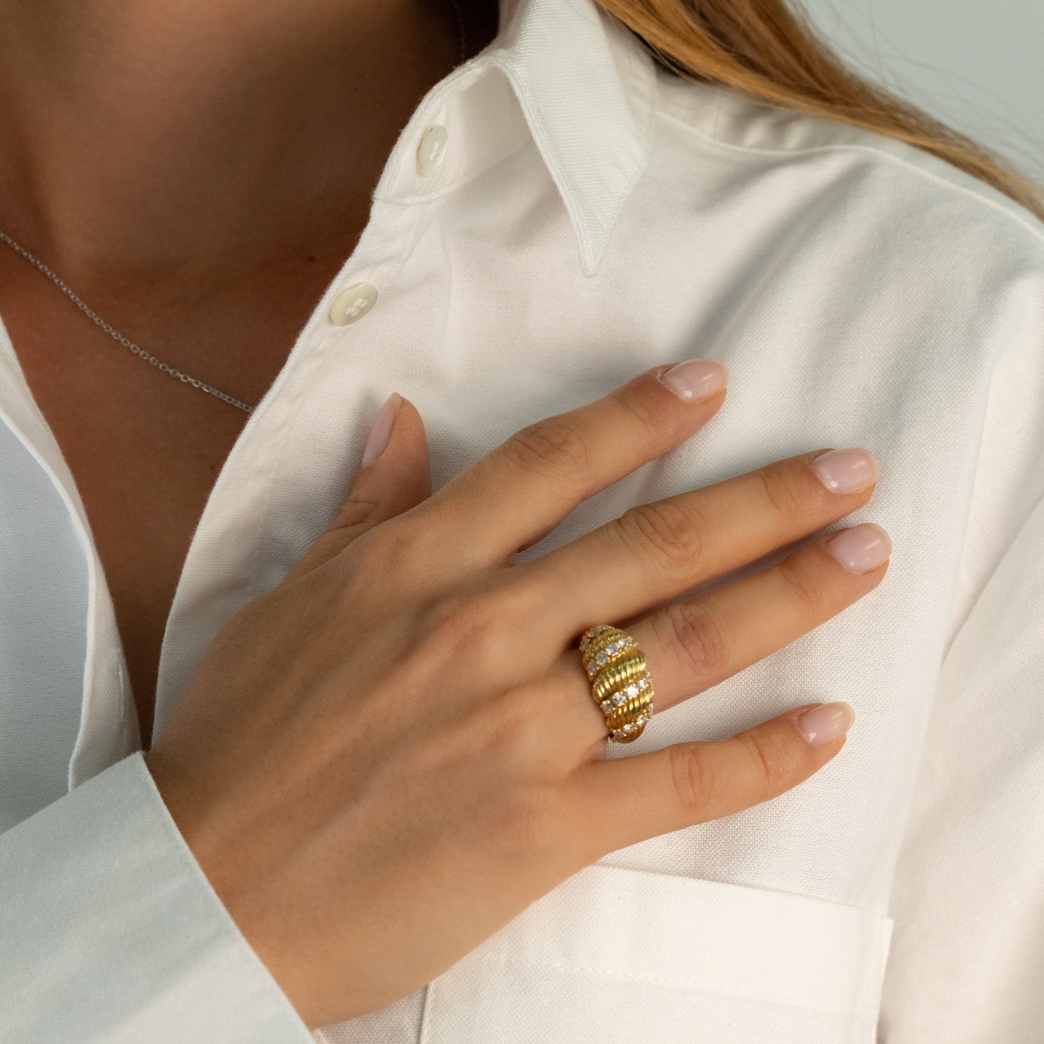 Bague FRED Or Jaune Diamants Vintage - Joaillerie Française