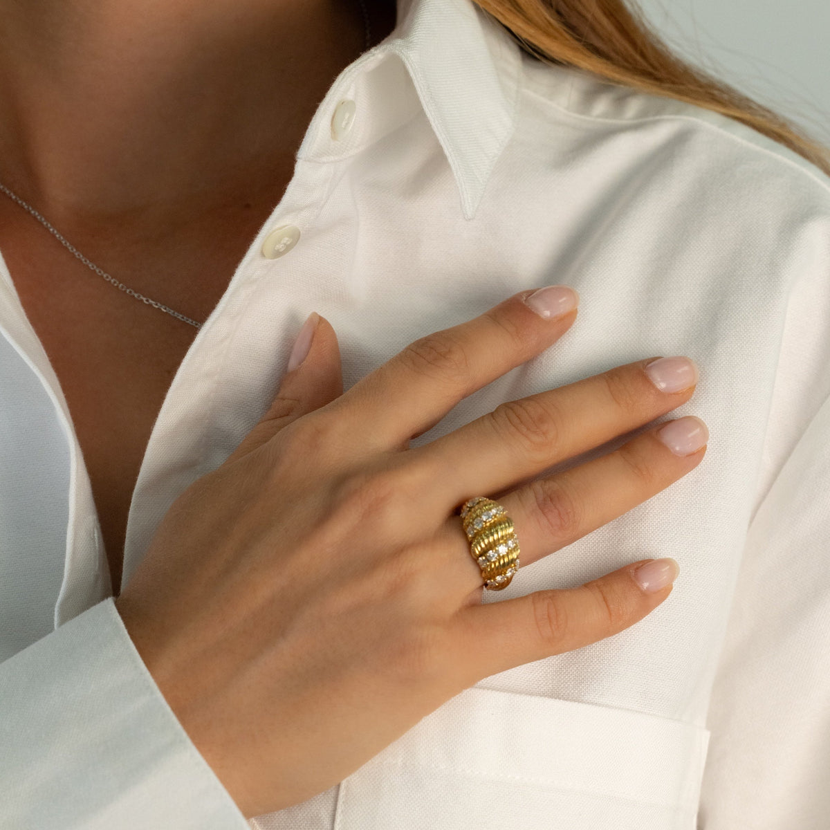 Bague FRED Or Jaune Diamants Vintage - Joaillerie Française
