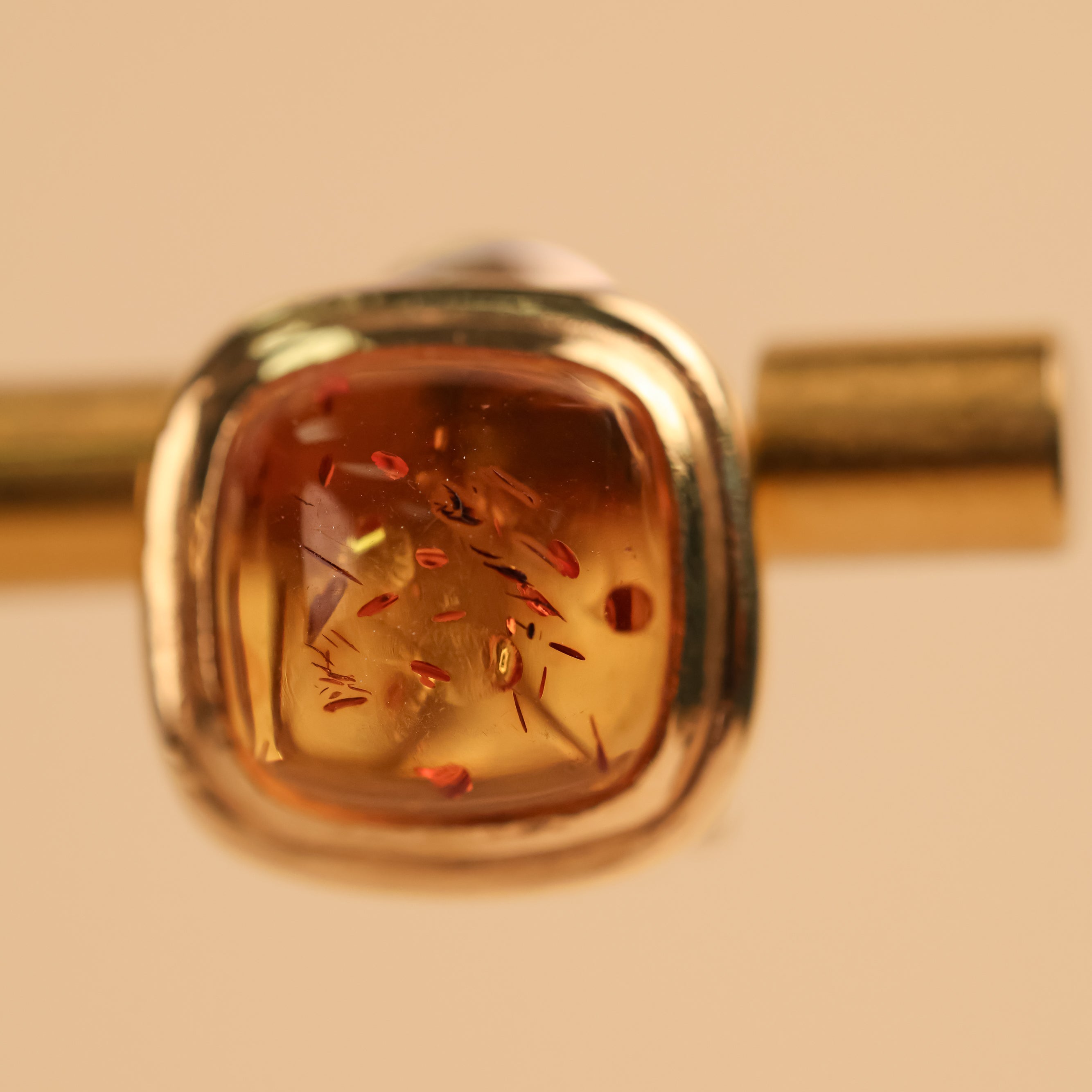 Boucles d'oreilles vintage ambre - Or jaune 18 carats