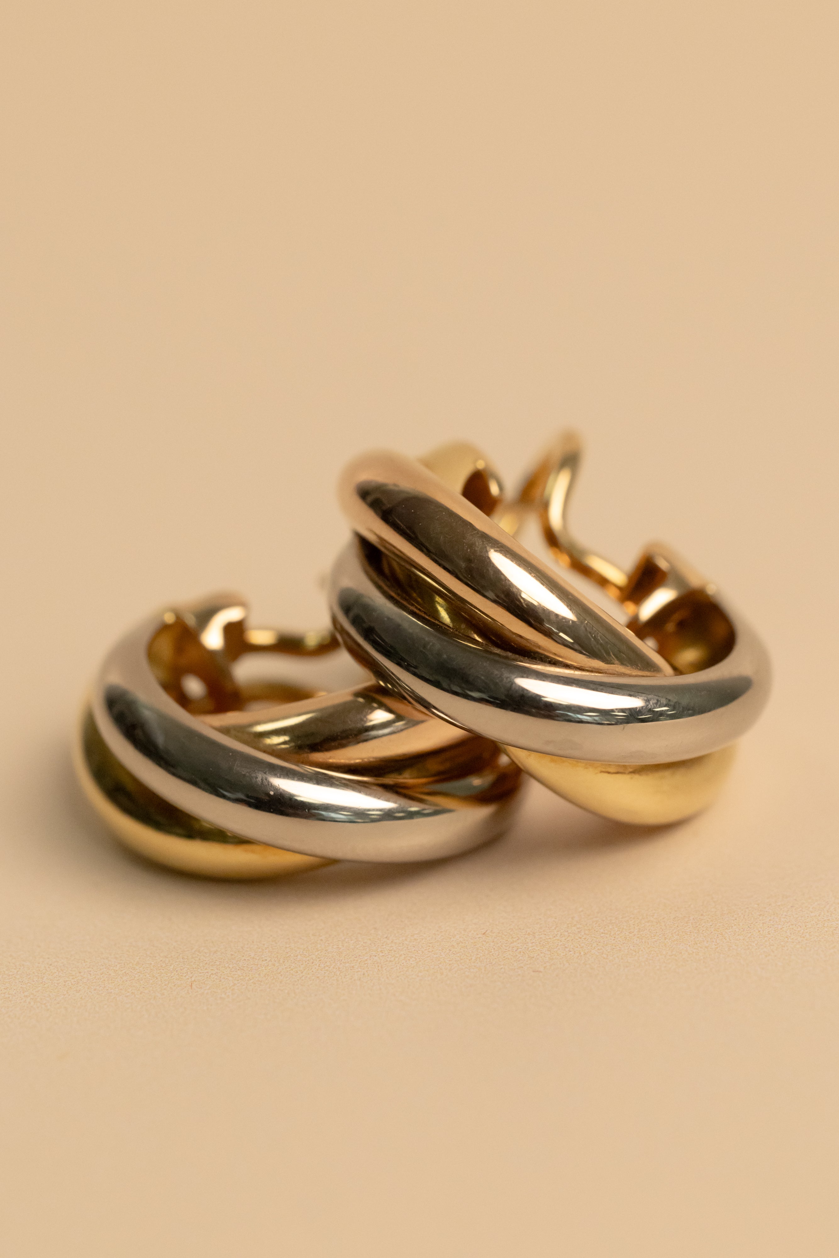 Boucles d'oreilles Cartier Trinity - Créoles trois ors