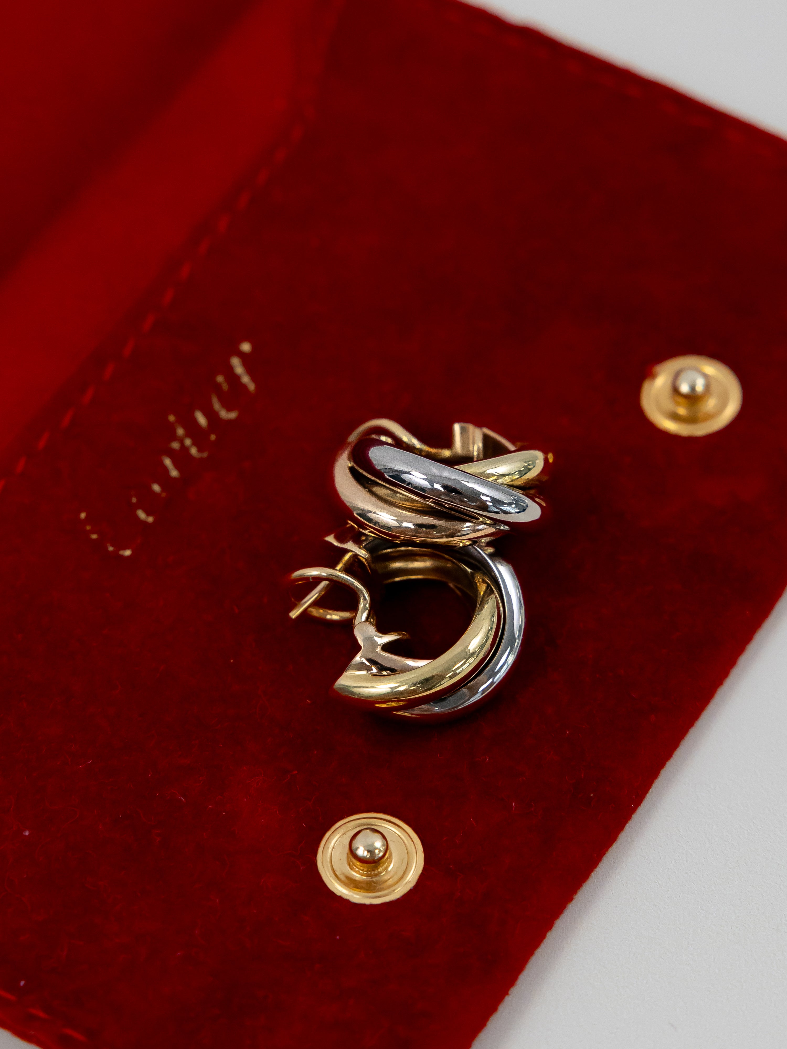 Boucles d'oreilles Cartier Trinity - Créoles trois ors