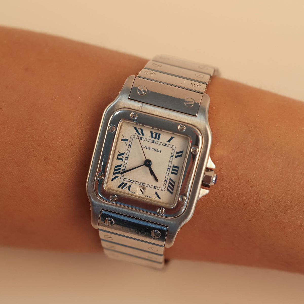 Montre Cartier Santos Moyen Modèle – Acier, Révisée et Garantie