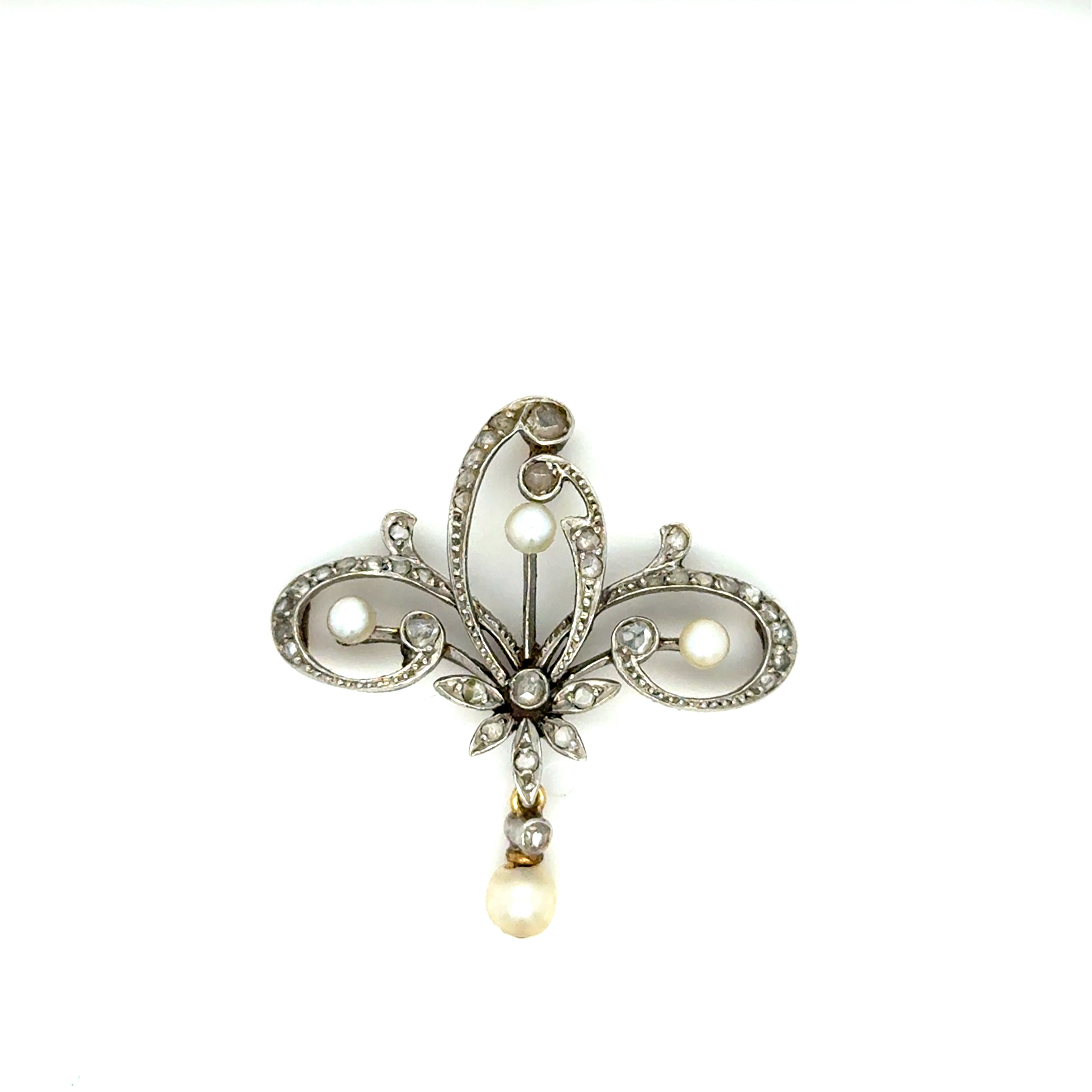 Pendentif Perle et Diamant Belle époque Occasion Seconde Main Luxe 