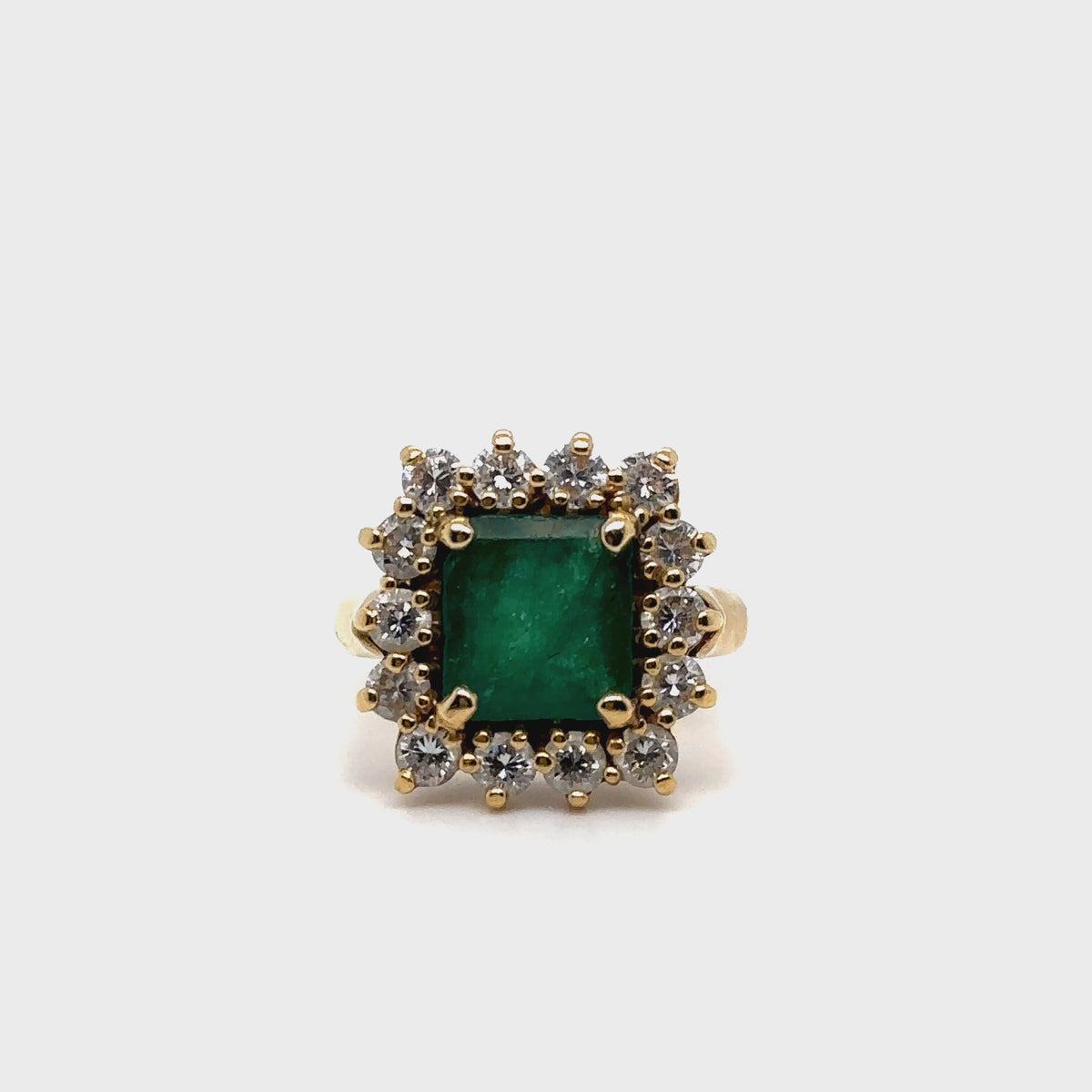 Load video: Emerald and Diamond Ring