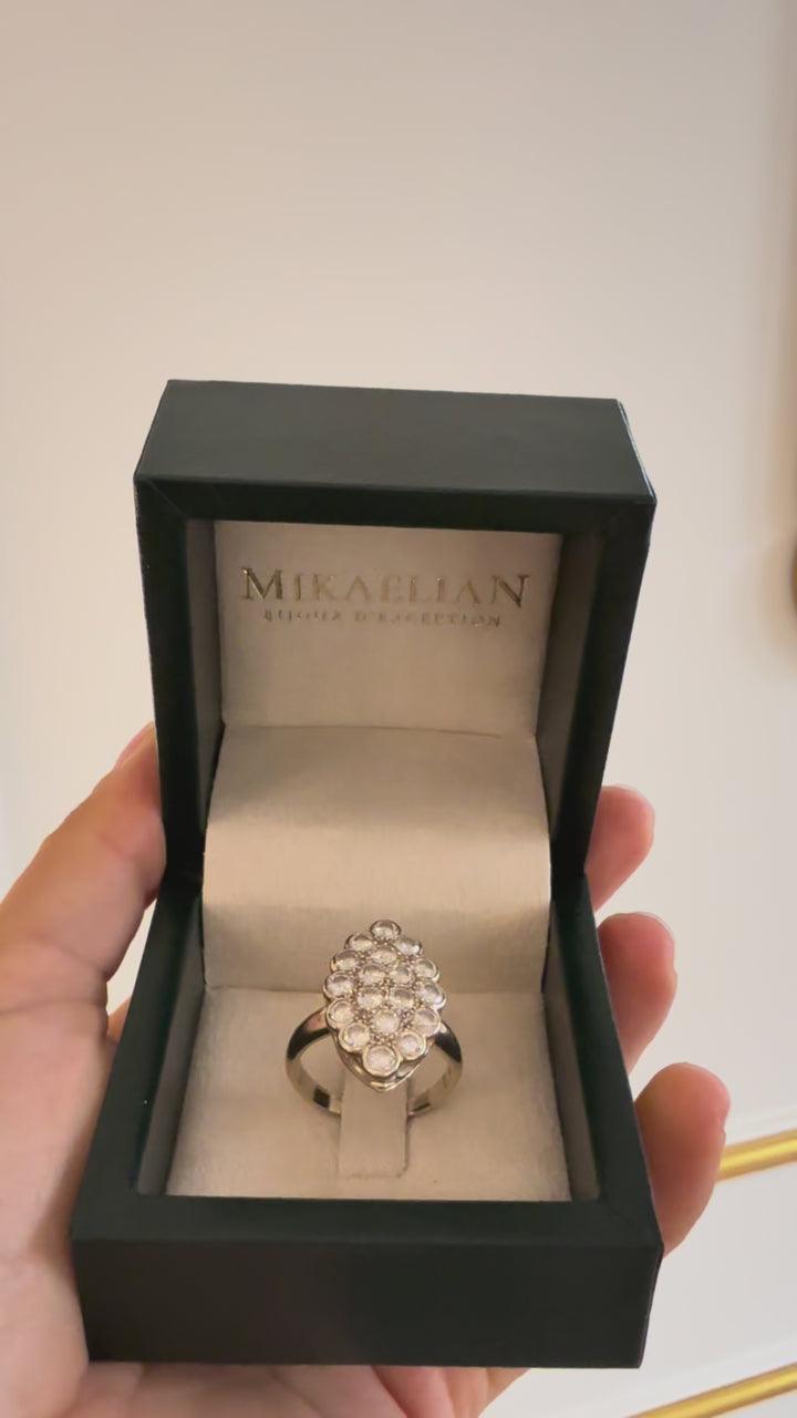 Bague Marquise or jaune 18K et diamants Occasion Seconde Main Luxe