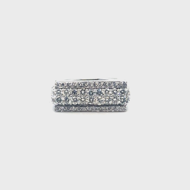 Bague moderne or blanc 18K sertie de diamants Occasion Seconde Main
