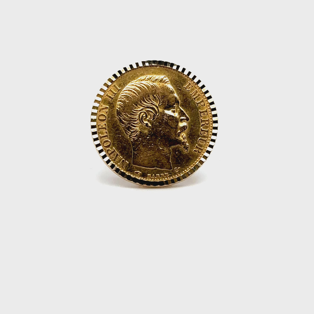 Bague or jaune sertie d'une pièce or Louis d'or Occasion Seconde Main