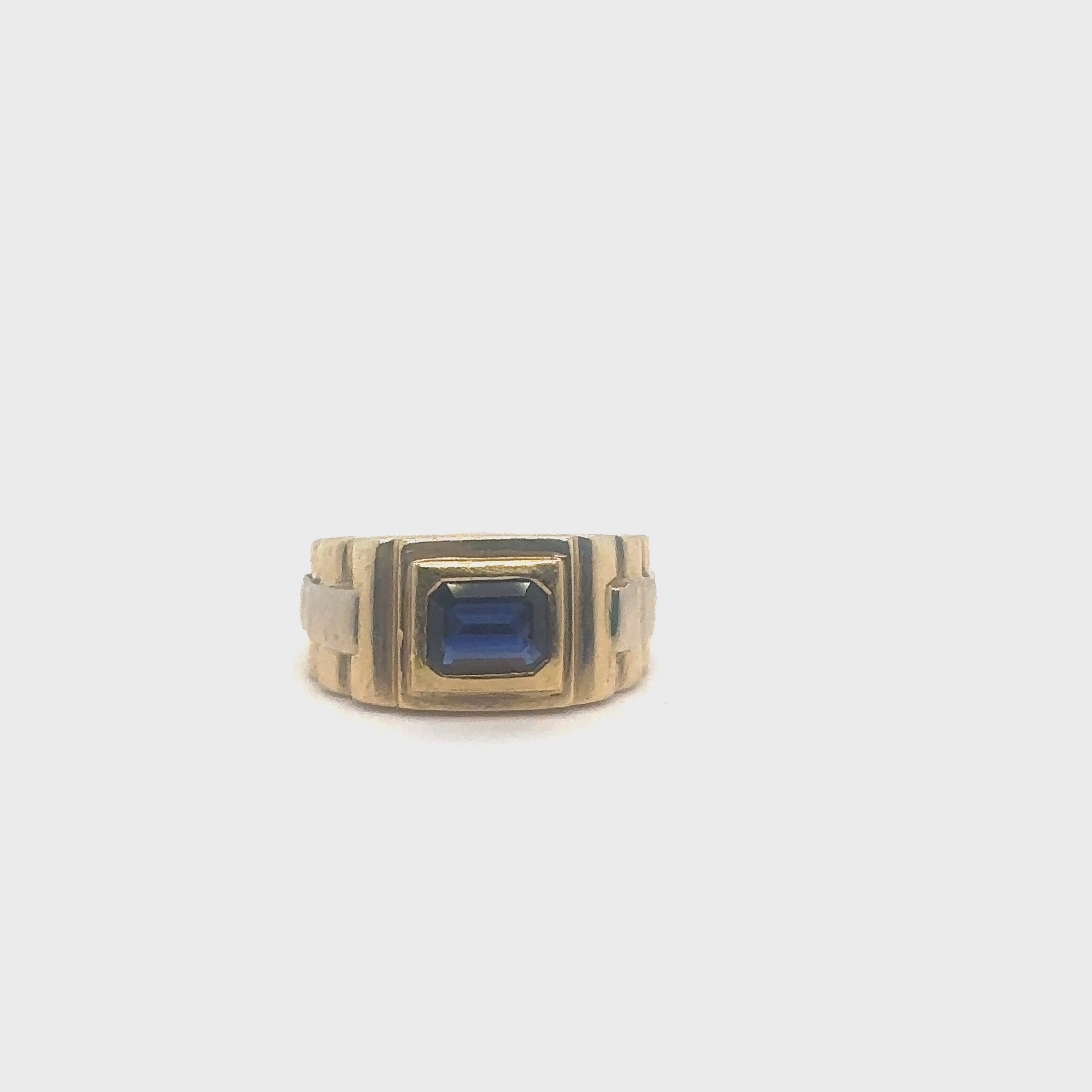 Bague or jaune 18K saphir vintage Occasion Seconde Main Bijou Femme