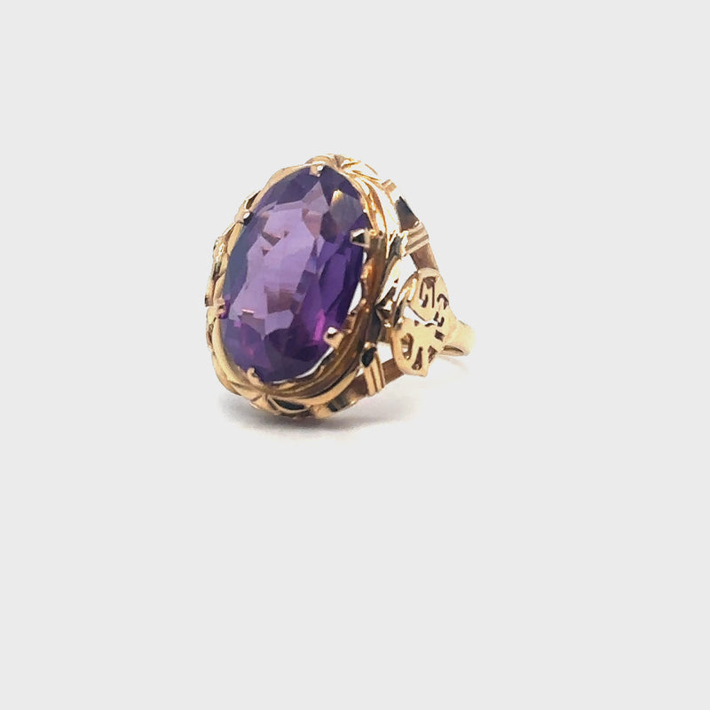 Bague vintage sertie d'une améthyste Occasion Seconde Main Bijou Femme