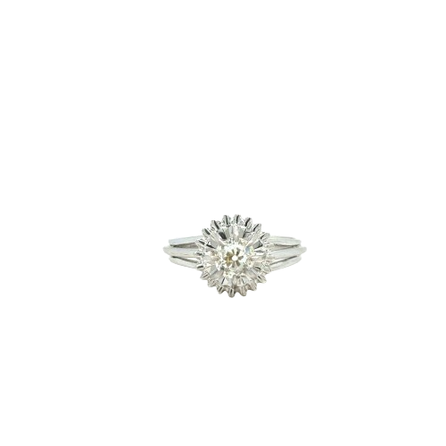 Bague solitaire serti d'un diamant 0,60ct Époque années 1970