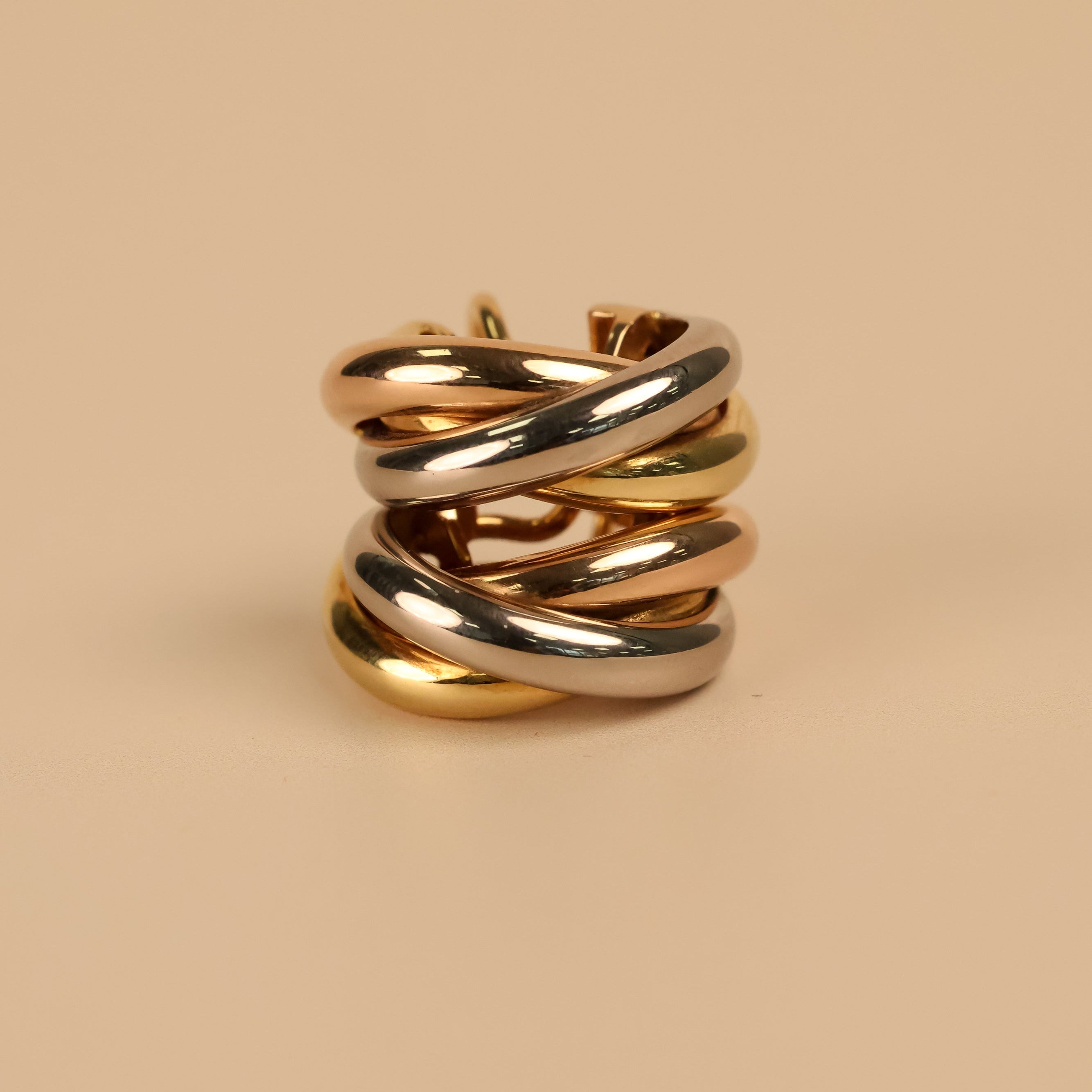 Boucles d'oreilles Cartier Trinity - Créoles trois ors