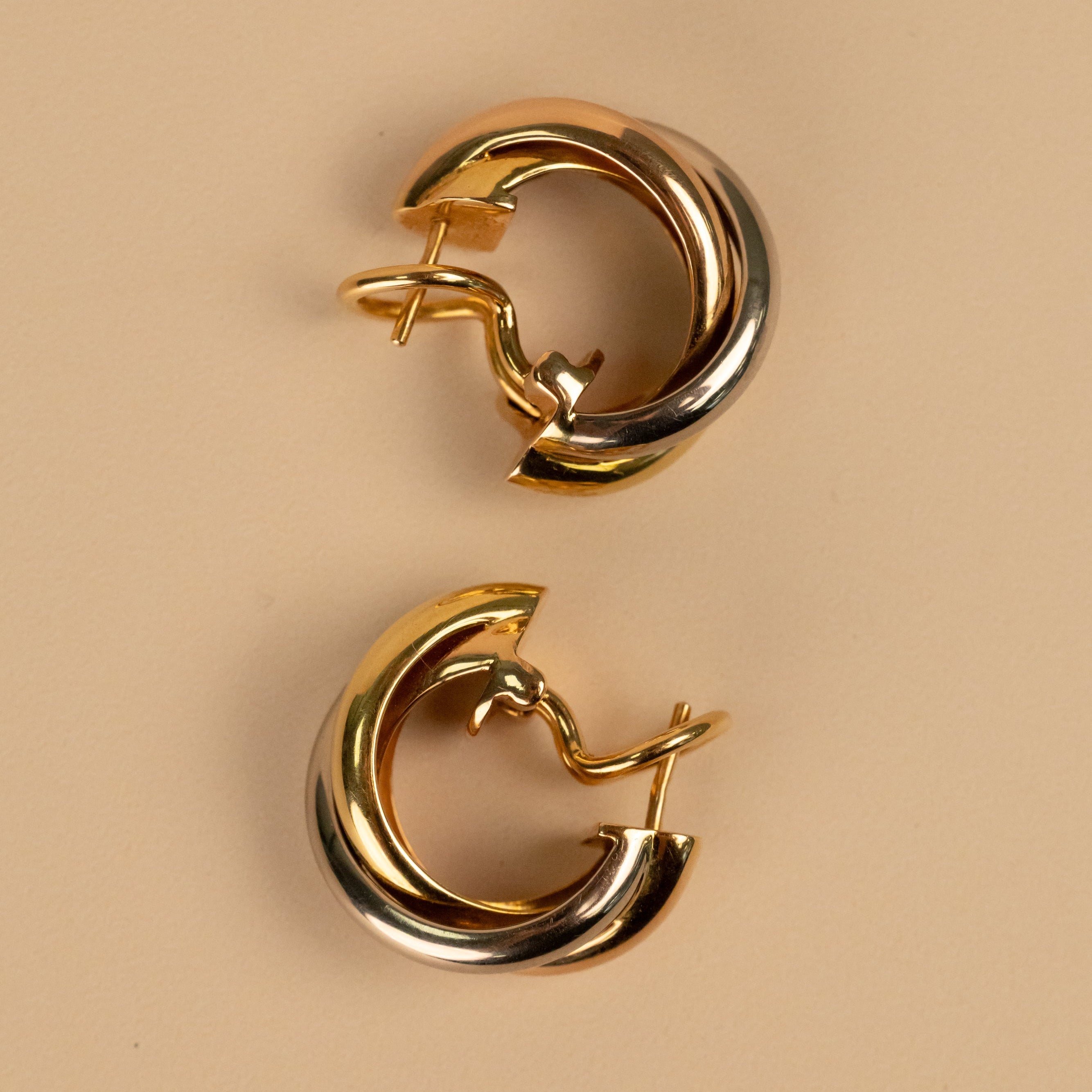 Boucles d'oreilles Cartier Trinity - Créoles trois ors